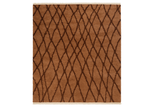 9x12 Modern Shag Area Rug – Light Brown & Dark Brown Geometric Pattern Carpet, Large Living Room Floor Decor