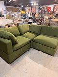 Kova Box Cushion Sofa 122” - Olive Performance Velvet - sectional - modular