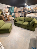 Kova Box Cushion Sofa 122” - Olive Performance Velvet - sectional - modular