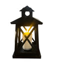 Black 13” Decorative Lantern with LED Light