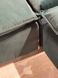 Albany Park - Kova Box Cushion L-Shape + Ottoman - Dark Teal performance velvet - minor cut (can be hidden by ottoman)