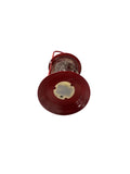 Antique Metal & Glass Lantern with Warm LED Lights - Red