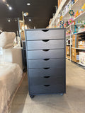 7 Drawer Black Rolling File Cabinet Vertical Storage Organizer with Wheels