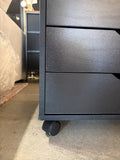 7 Drawer Black Rolling File Cabinet Vertical Storage Organizer with Wheels