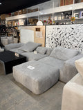 145” Mellow Extra Deep Modular Sectional with Ottoman – Gray