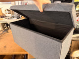Storage Ottoman w/Thicker Foam Padded, Rest Seat Linen Toy Storage Bench Footstool for Living Room, Bedroom, Coffee Table, End of Bed, 110 PE