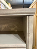 Narrow 2 Tier Shoe Cabinet Organizer w/Flip Drawers and Shelf– Light Oak Finish