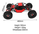 1/10 Scale Metal RC Rock Crawler Chassis Kit – 330mm Wheelbase, Red, No Electronics