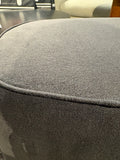 22” Upholstered Accent Ottoman Footrest Fabric Bench Modern Dark Gray Rectangle Stool