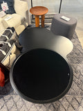 59”Sculpture Wabi Sabi Low Coffee Table Black & Glass