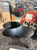 59”Sculpture Wabi Sabi Low Coffee Table Black & Glass