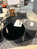 59”Sculpture Wabi Sabi Low Coffee Table Black & Glass