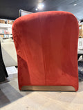 32”Modern Burnt Orange Velvet Barrel Accent Chair with Curved Arms