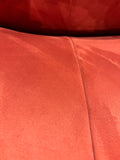 32”Modern Burnt Orange Velvet Barrel Accent Chair with Curved Arms