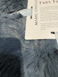 Faux Fur Throw Blanket – Blue Gray Luxury Plush Soft Cozy Blanket