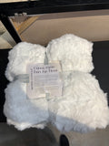 Faux Fur Throw Blanket – White Luxury Plush Soft Cozy Blanket