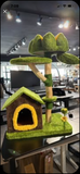 Whimsical Forest Cat Tree w/ Cozy Cat House & Scratching Posts – 37” Tall