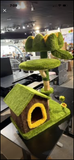 Whimsical Forest Cat Tree w/ Cozy Cat House & Scratching Posts – 37” Tall