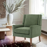 Sage Green Wing Back Fabric Accent Chair – Modern Upholstered Lounge Chair for Living Room