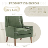 Sage Green Wing Back Fabric Accent Chair – Modern Upholstered Lounge Chair for Living Room
