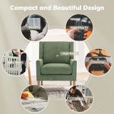 Sage Green Wing Back Fabric Accent Chair – Modern Upholstered Lounge Chair for Living Room
