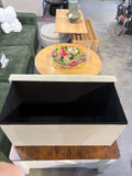 Beige Folding Storage Ottoman Bench with Hidden Storage & Padded Seat – 30”