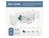 15-Pack Clear Stackable Shoe Storage Boxes with Front Opening Doors – White