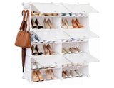 24-Pair Modular Shoe Storage Cabinet with Doors - White - Open Box