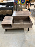 Lift Top Coffee Table with Hidden Storage Shelf Modern Wood Lift Table Gray Oak Finish