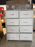 47.2”Drawer Fabric Dresser Storage Tower with Wood Top. White