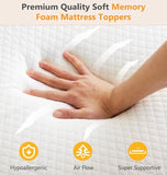 2 Inch Memory Foam Mattress Topper KingCooling Ventilated Removable Washable Cover Non Slip