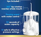 Ultra Water Flosser Countertop Oral Irrigator 10 Pressure Settings 7 Tips White Dental Cleaner