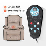 Power Lift Recliner Chair with Massage and Heat for Elderly People, 3 Positions, USB Ports, Faux Leather