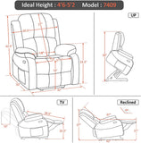 Power Lift Recliner Chair with Massage and Heat for Elderly People, 3 Positions, USB Ports, Faux Leather
