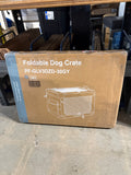 30” Collapsible 3-Door Soft Dog Crate Portable Travel Kennel with Mesh Windows Gray Medium Dogs