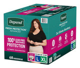 Women’s Disposable Incontinence Underwear Large/XL 68 Count Maximum Absorbency Briefs