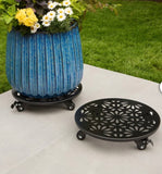Rolling Plant Caddy Set of 2 Heavy Duty Plant Stands with Locking Wheels Indoor Outdoor