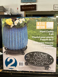Rolling Plant Caddy Set of 2 Heavy Duty Plant Stands with Locking Wheels Indoor Outdoor