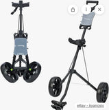 Lightweight 2 Wheel Folding Golf Push Cart Compact Golf Trolley Black Adjustable Handle