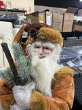 Galt Standing Brown Tan Green White Stick Pine Cones Furry Santa Clause Figure Christmas Xmas Home Decor - 41”