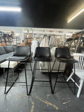 30” Black PU Leather Cushioned Bar Stools with Metal Frame $15 Each