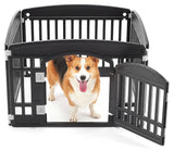 24” 4 Panel Dog Playpen Indoor Outdoor Puppy Exercise Pen with Locking Gate Small Medium Dogs