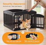 24” 4 Panel Dog Playpen Indoor Outdoor Puppy Exercise Pen with Locking Gate Small Medium Dogs