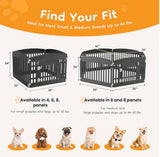 24” 4 Panel Dog Playpen Indoor Outdoor Puppy Exercise Pen with Locking Gate Small Medium Dogs