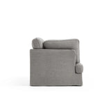 Lemons & Me Grey Linen 3 - Seater Feathers Chubby Sofa Couch Sectional