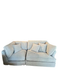 Lemons & Me Grey Linen 3 - Seater Feathers Chubby Sofa Couch Sectional