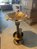 Outdoor Pedestal Birdbath with Planter Base & Solar LED Lights, 29 Inch Bronze