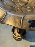 Outdoor Pedestal Birdbath with Planter Base & Solar LED Lights, 29 Inch Bronze