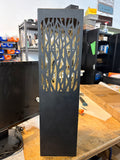Black Solar Metal Bluetooth 5.0 Tower Speaker Plays 50 Foot Sound Range and LED Lights, 24" H,