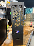 Black Solar Metal Bluetooth 5.0 Tower Speaker Plays 50 Foot Sound Range and LED Lights, 24" H,